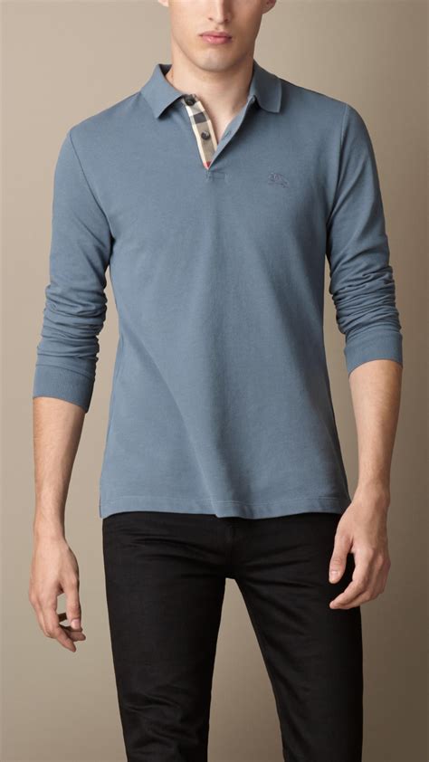 burberry mens poli|Burberry long sleeve polo men's.